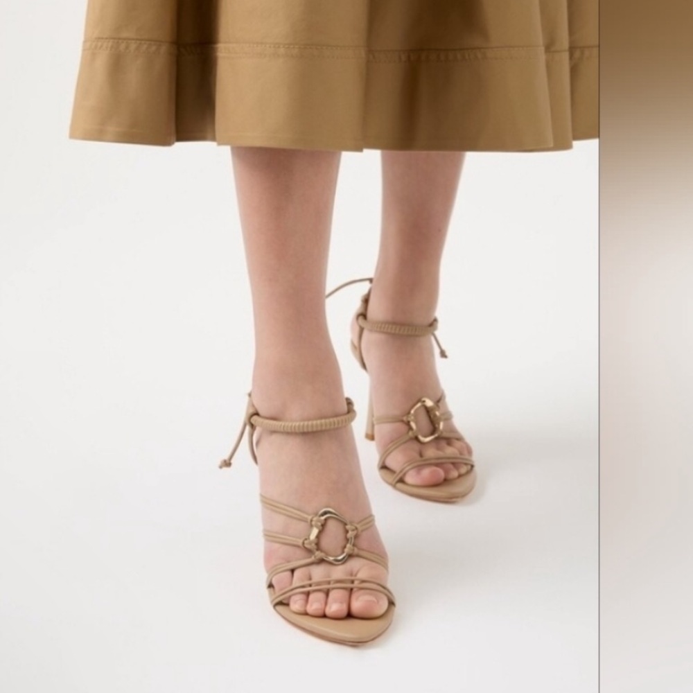 Aje Mirage Leather Strappy Heel